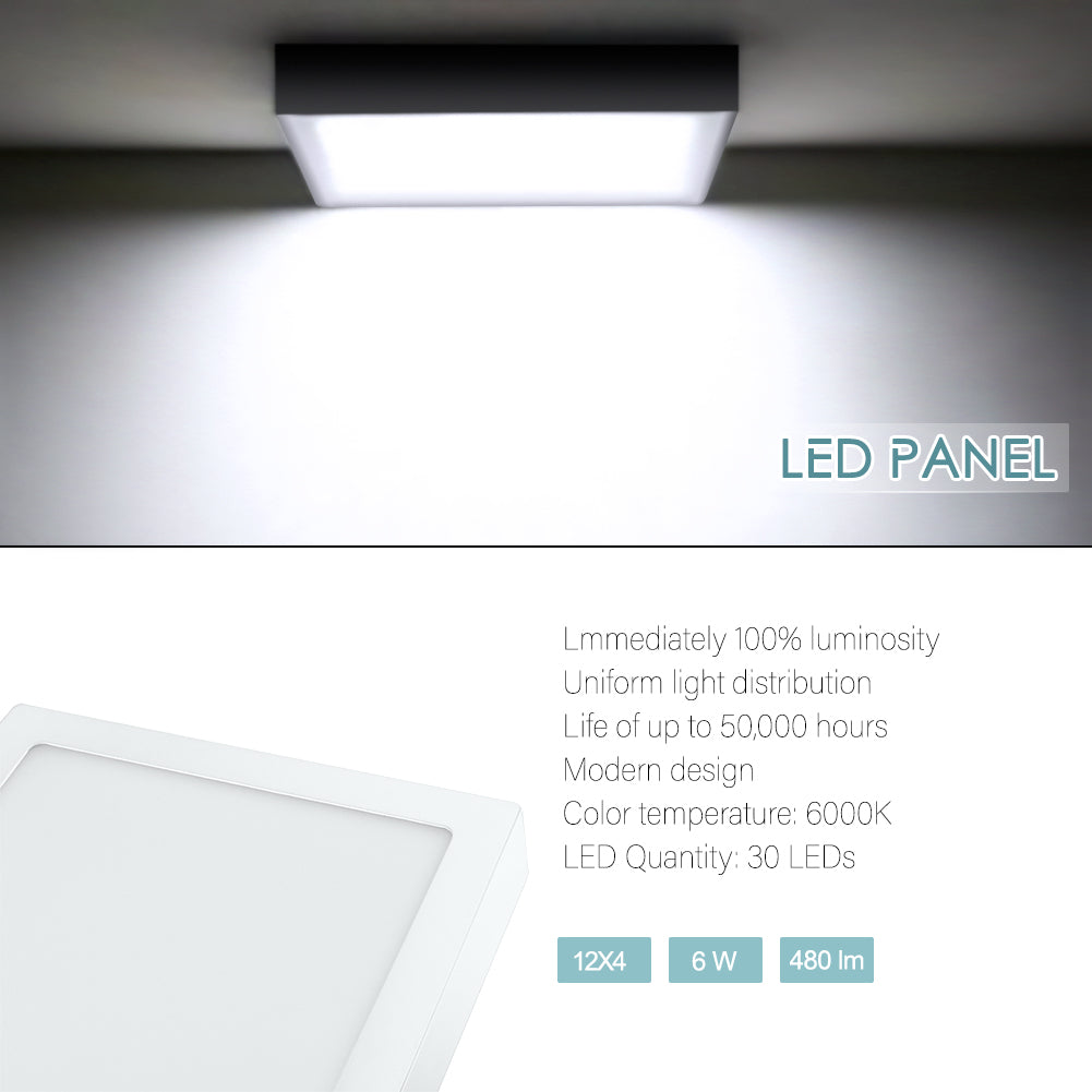 6W LED Pannel Light Cool White LED Lighting Fixture for Office School Hotel and Home Decoration