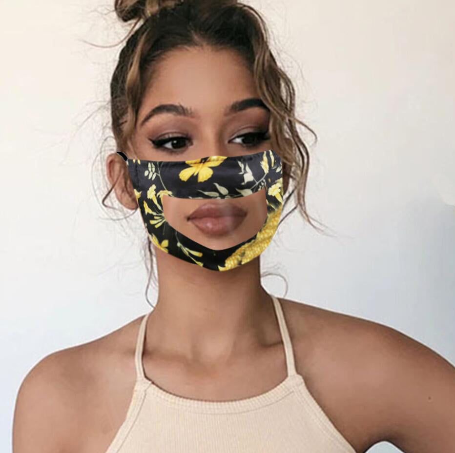 Fashion Designer Deaf mute Face mask Protection For Adult With Clear Window Visible Cotton Mouth Face Masks washable And Reusable Mask