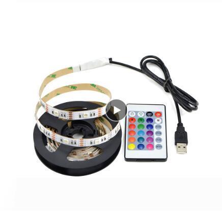 IP20 Not waterproof DC 5V 5050SMD RGB USB LED strip light Ribbon desk decor tape USB LED backlight lamp with RGB remote control