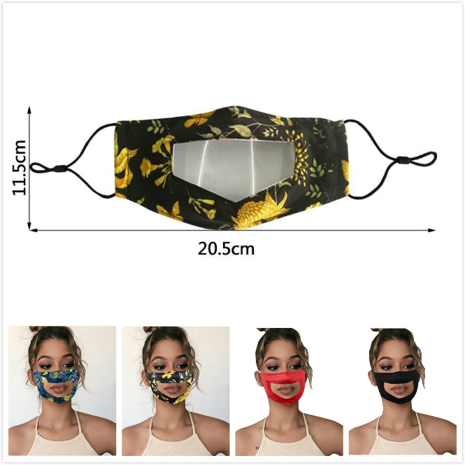 Deaf mute Mask Transparent Face masks Adjusting Dustproof Mouth masks Washable Earloop Face Breathing Clear Window face Masks