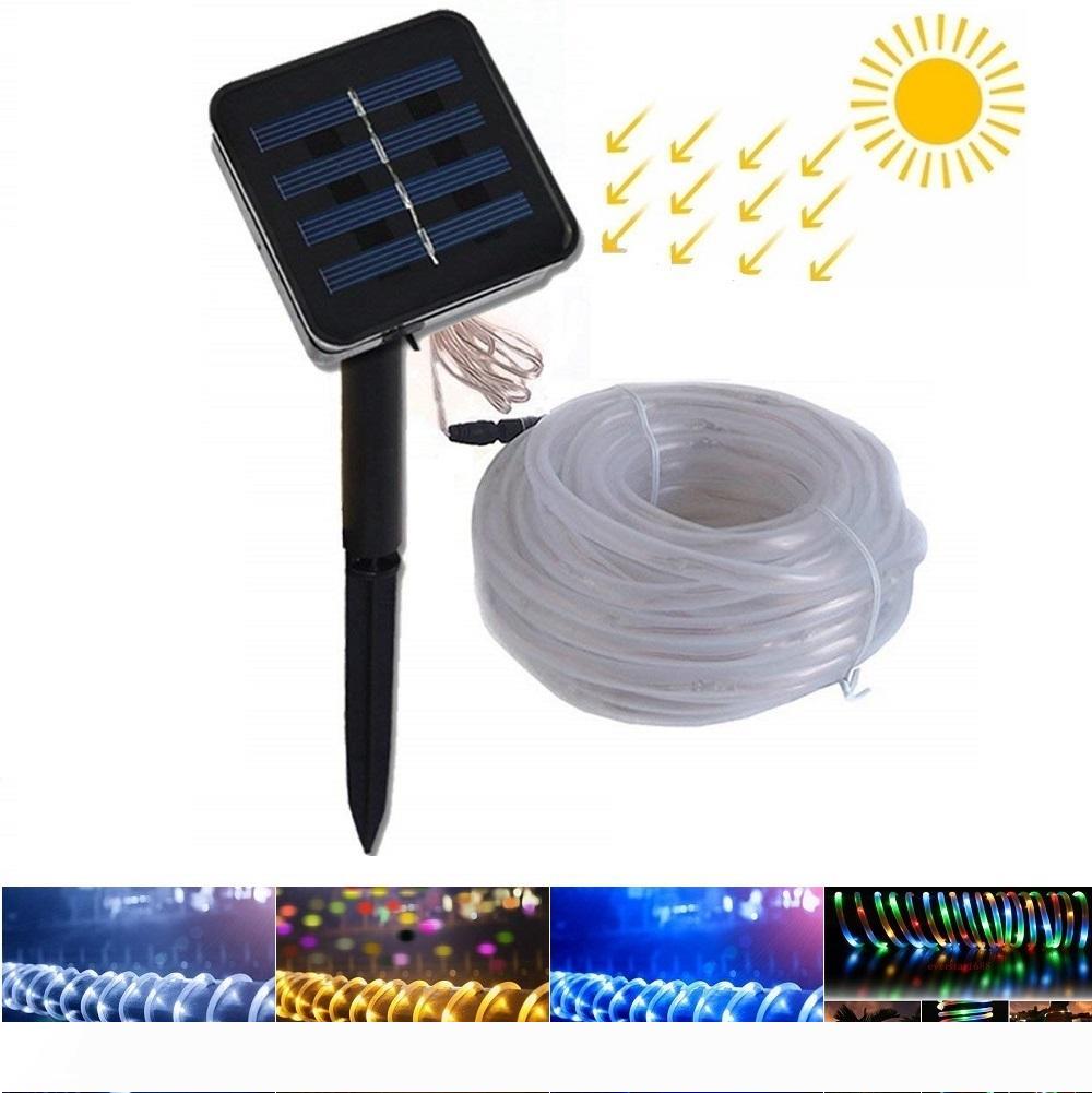 7M 12M 50 100leds Solar LED String Lights Outdoor Rope Tube Led String Solar Powered Fairy Lights for Garden Fence Landscape