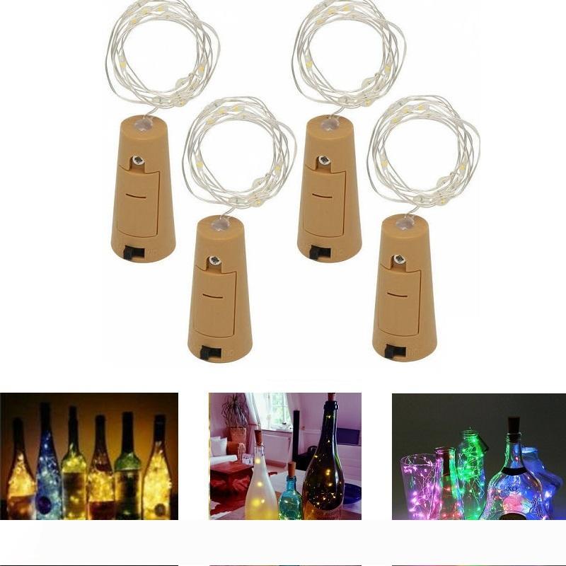 1M 10LED 2M 20LED Lamp Cork Shaped Bottle Stopper Light Glass Wine LED Copper Wire String Lights For Xmas Party Wedding Halloween