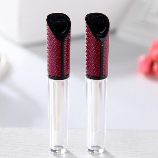 Transparent Plastic Empty Makeup Lipgloss Bottle, Clear Red Lip Gloss Tube, Lipstick Package Fast Shipping