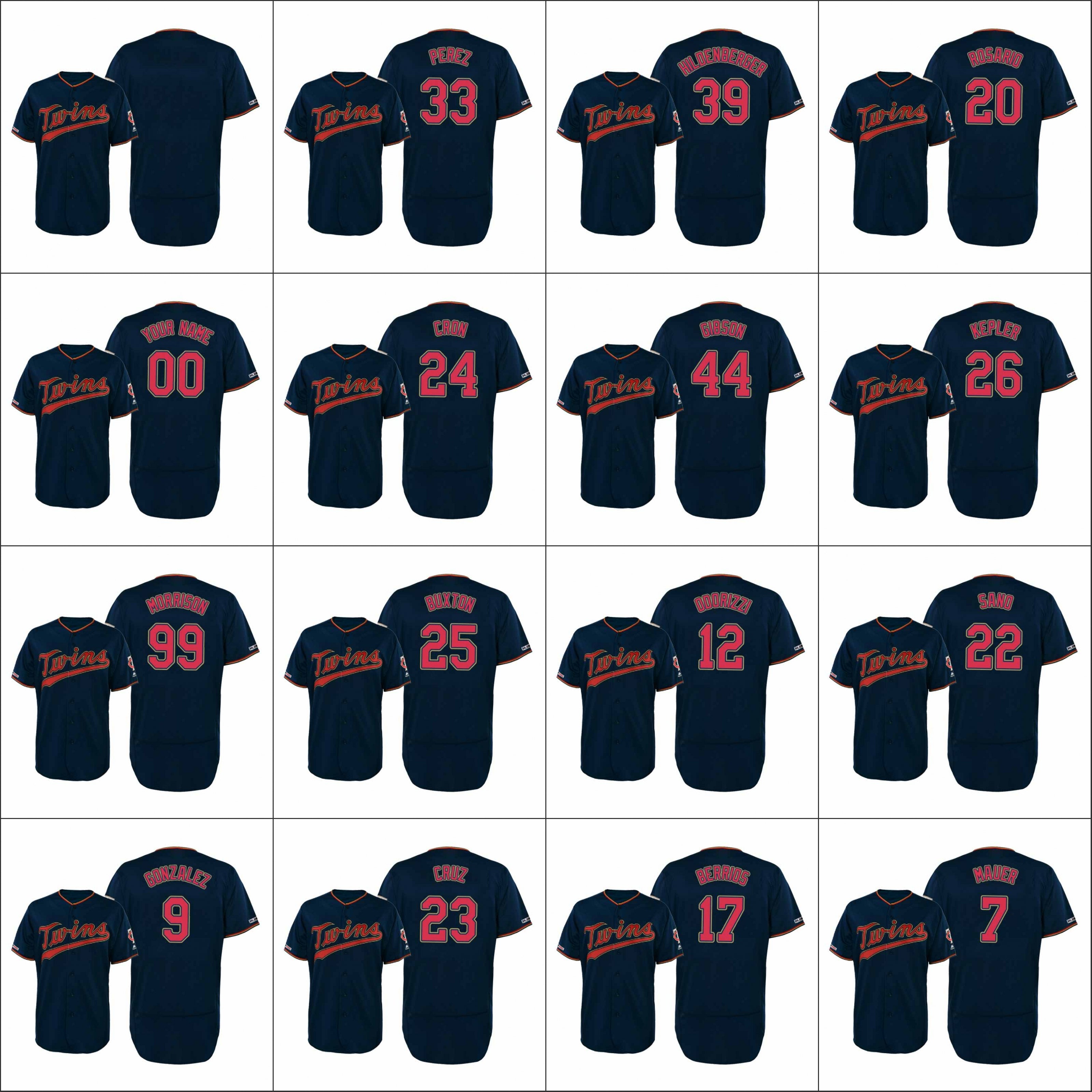 Minnesota&#13;Twins Men #22 Miguel Sano 7 Joe Mauer 26 Max Kepler Women Youth Alternate Authentic Flex Base Custom Jersey