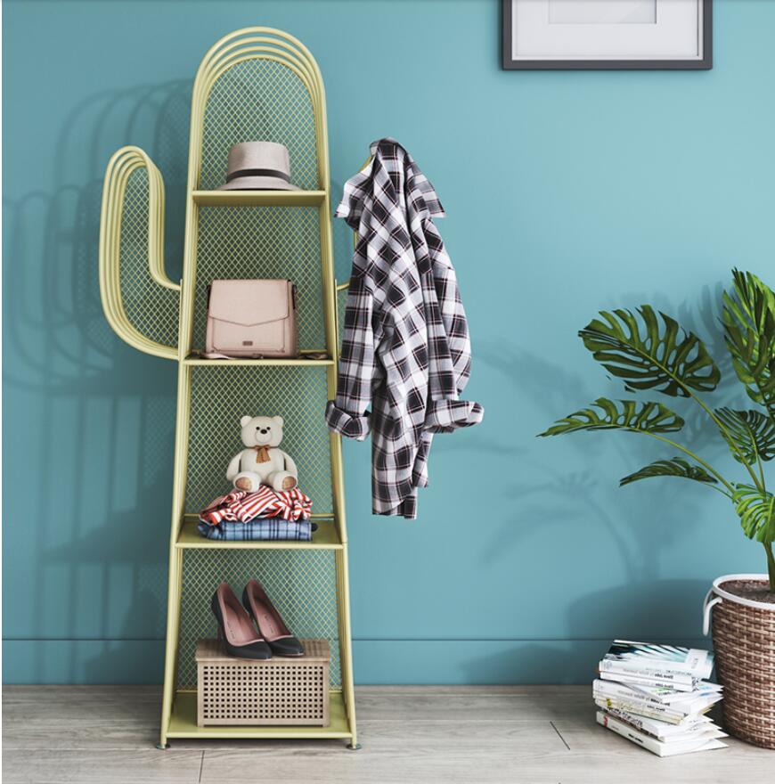 Nordic porch puts the object rack Living Room Furniture vestibule clothes racks household hangs cloth hanger artifact to be born bedroom cactus shel