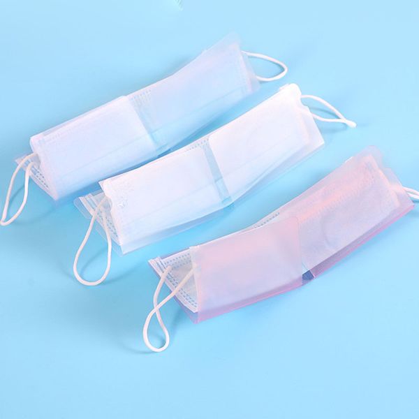 Foldable Disposable Mask Storage Box Face Mask Keeper Holder Mouth Clip Folding Case Folder Clear Plastic Sheet Protective Organizer