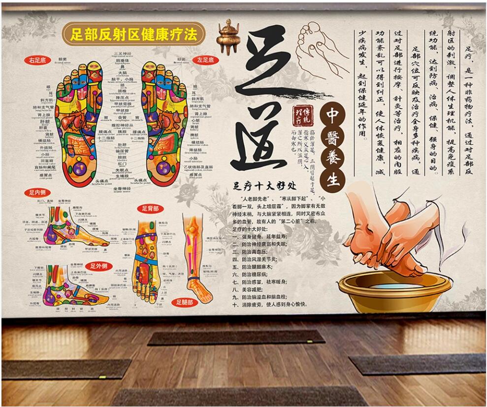 3d photo wallpaper custom mural foot Chinese Medicine Traditional Physiotherapy Health Center home decor Wallpaper rolls in the room