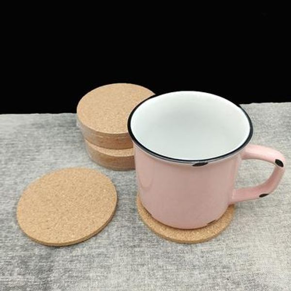 Cork Coasters Placemat Drink Wine Mats Cork Mats Drink Wine Mat Creative Party Gift Customizable Cup Pad Classic Round Plain EEA1783
