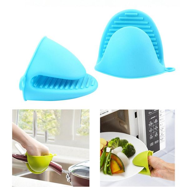 Microwave Oven Gloves Insulated Heat Resistant Plate Clip Anti-slip Kitchen Organizer Silicone Pot Clips Dish Bowl HolderOOA2474