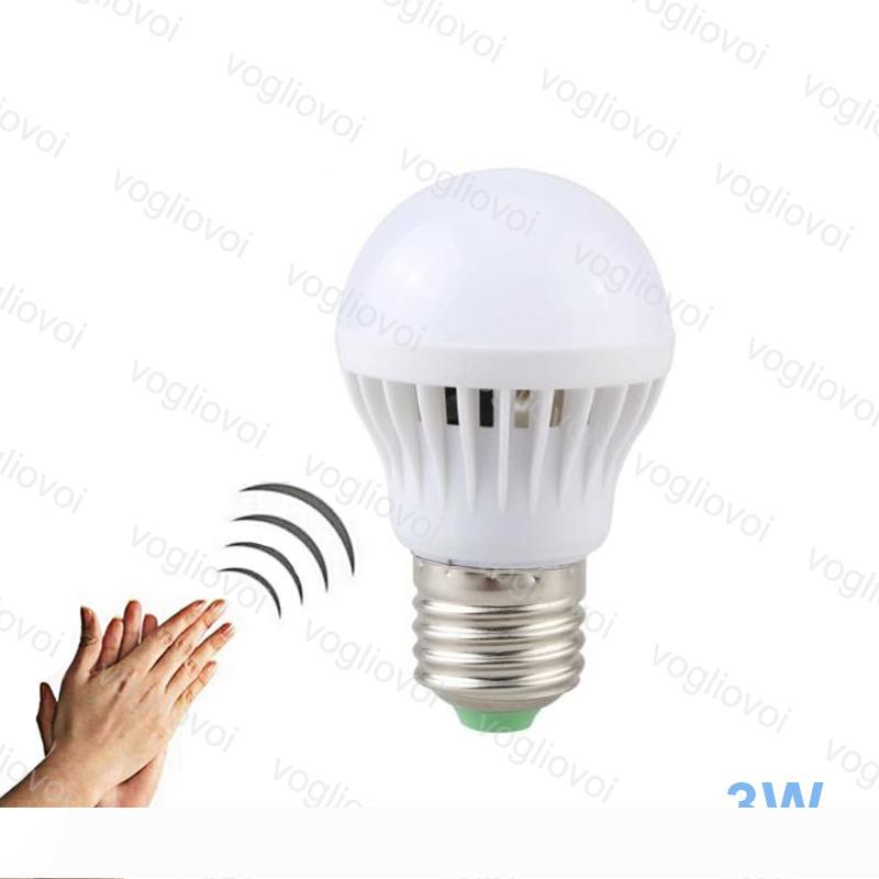 Smart Sound Control Led Bulbs AC220V Auto 3W For Hallway Balcony E27 Warm White White Plastic PC Cover High Brightness SMD2835 EUB