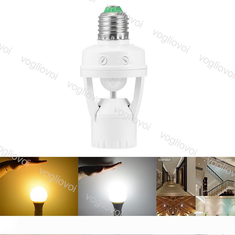 Lamp Bases Lamp Holders With PIR Motion Sensor 360 Degrees 110V 220V Infrared Induction E27 E14 B12 Lampholder for Light Bulb EPACKET