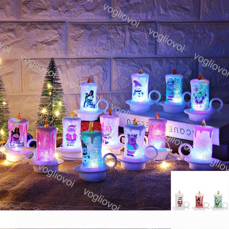 Night Lights Snowman Candle Light Portable Flameless Table Battery Powered Christmas Party LED Electronic Decoration Cute Night EPACKET