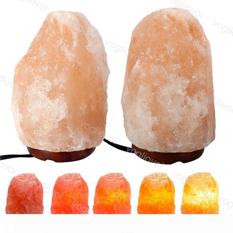Night Lights Table Lamps Crystal Himalayan Wall Salt Light Natural Salt Rock Air Purifyer (1-3kg) Warm White Light with Handcrafted DHL