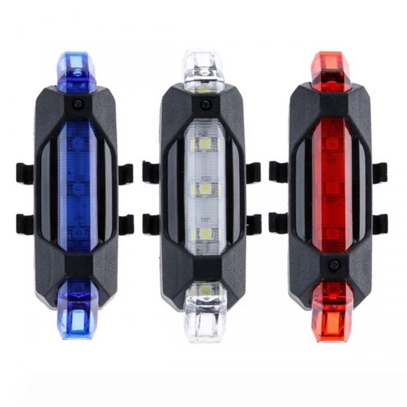 Bicycle Light LED Taillight Rear Tail Safety Warning Cycling Portable Light 5 LED USB Rechargeable Bike Light