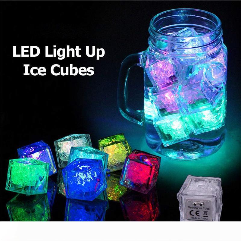 LED Ice Cubes DIY Colorful Mini LED Party Lights Crystal Cube Water-Actived Light-up LED Glow Light Drinking Wine Wedding Party Decoration