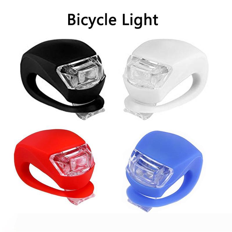 Bike Lights Silicone Bicycle Cycling Head Front Rear Wheel LED Headlight for Mountain Roads Night Cycling Batteries Included