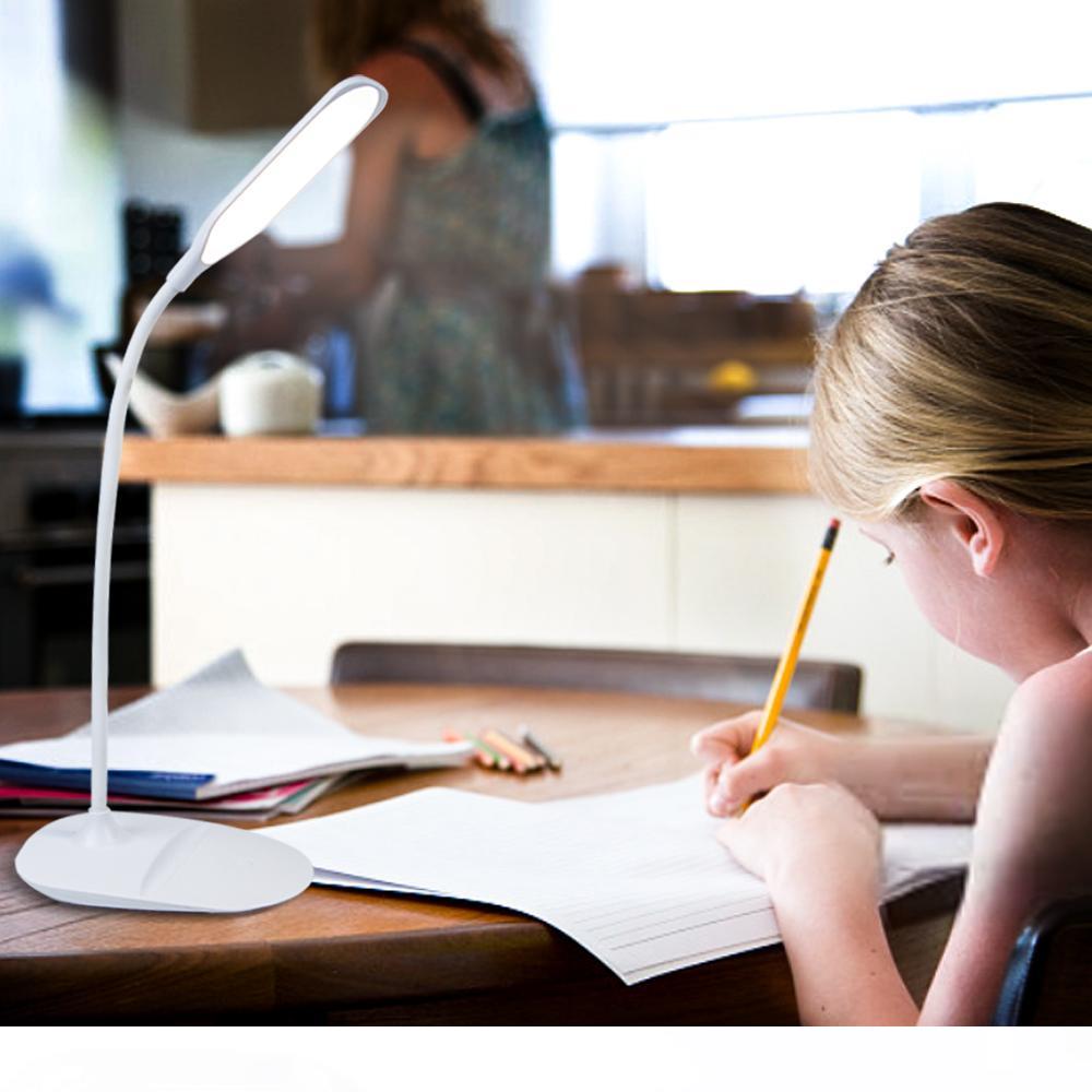 Desk Lamp Touch Control 3 Modes Brightness Eye-caring LED Table Lamps With USB Charging Port Phone Holder For Living Room