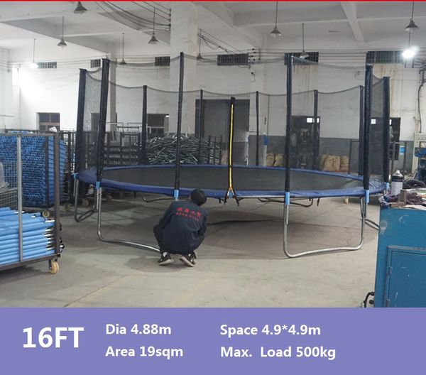 ZOIBKD Large Trampoline 16ft Set With Ladder and Protection enclosure US stock Outdoor Jumping Playground for Adult-Child Exercise Family Fu