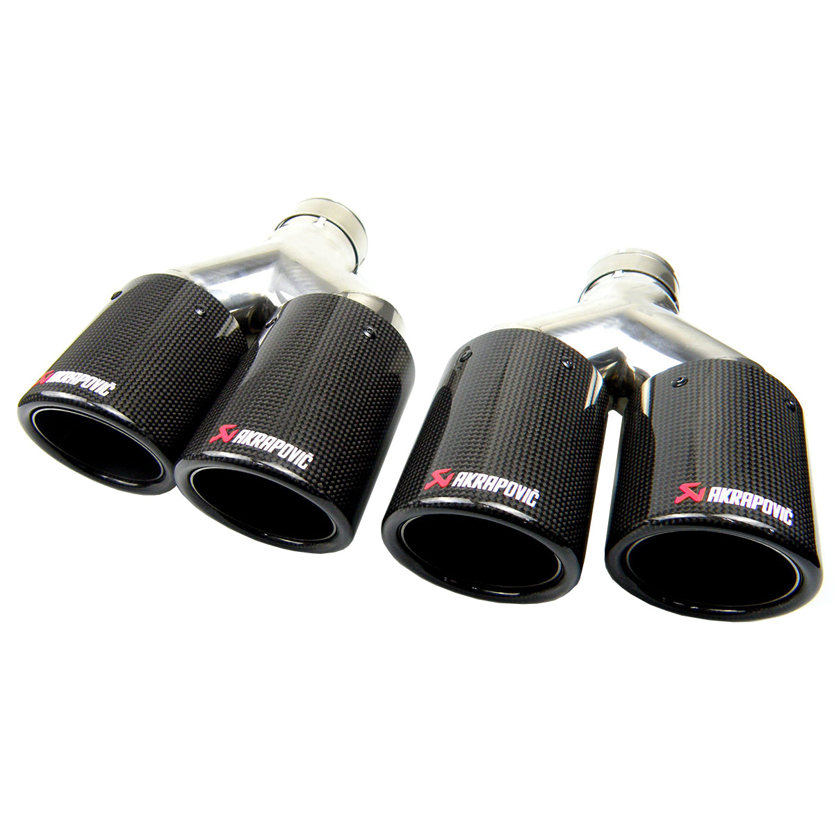 Carbon Fiber Stainless Steel Akrapovic Y-pipe Exhaust Muffler Tip Dual Tip End Pipe Double tips