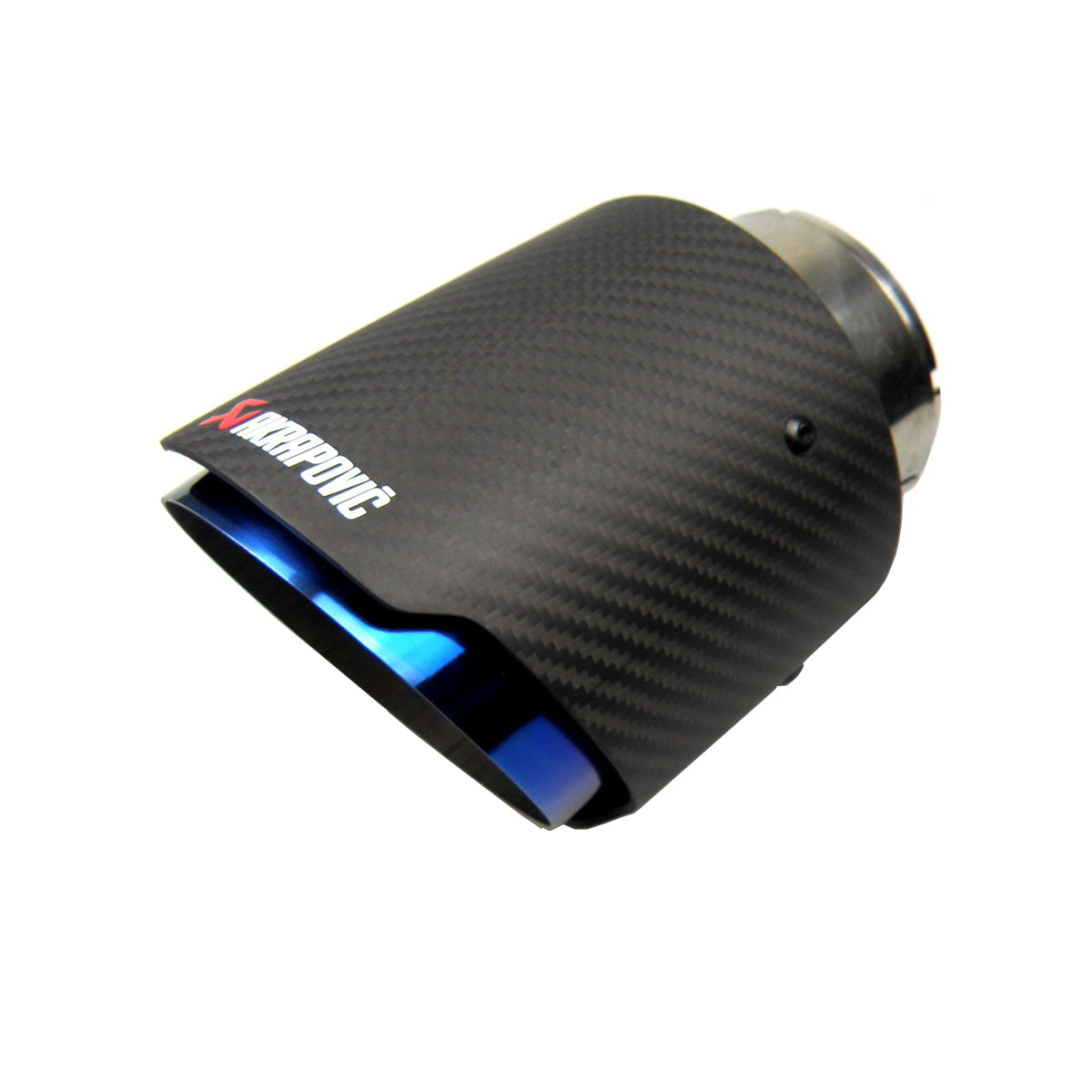 Akrapovic Style Carbon Fibre Car Exhaust Tip Muffler Tail Pipe Blue Burnt Matte Black Cover