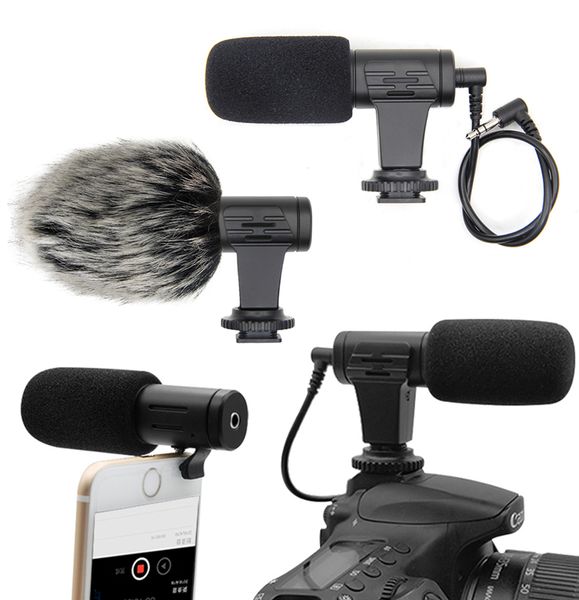 MIC-06 Microphone Mini Portable 3.5mm Condenser For SLR DSLR Smart Video Camera Outdoor Interview Mic Microphone With Muff