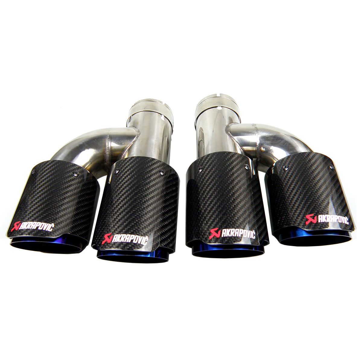 2020 New Akrapovic Dual Exhaust Tip Straight Edge Carbon Fiber + Stainless Steel Double End Pipe for Car Accessories