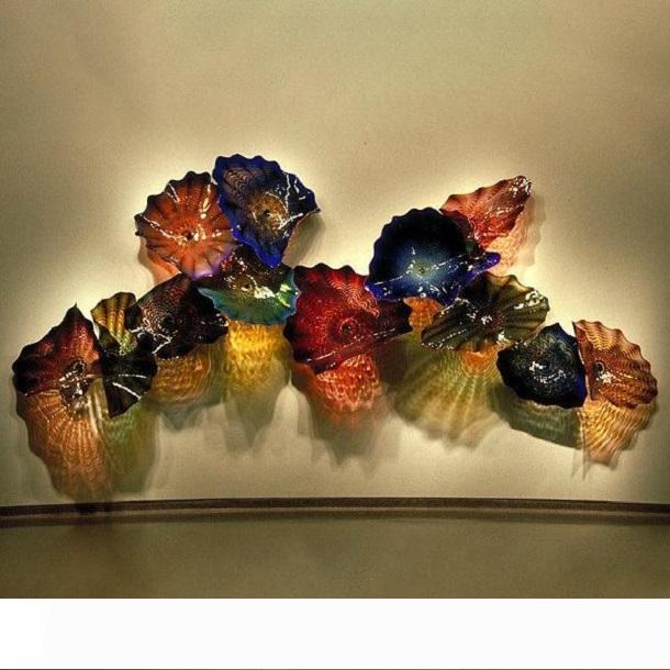 Antique Decorative Wall Art Lights Hanging Murano Glass Plates Wall Lamps Handmade Wedding Decorative Plate Hanging Wall Free Shipping.