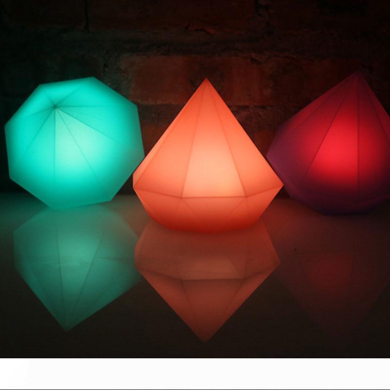 BRELONG Creative Children&#039;s Day Gifts Colorful Diamonds Silicone Night Lights Bedroom Desk Lamps Battery Pats 1 pcs