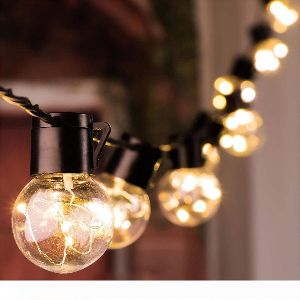 outdoor light string with 20 transparent LED bulbs for backyard deck yang bistro party decoration warm white battery box solar energy10151