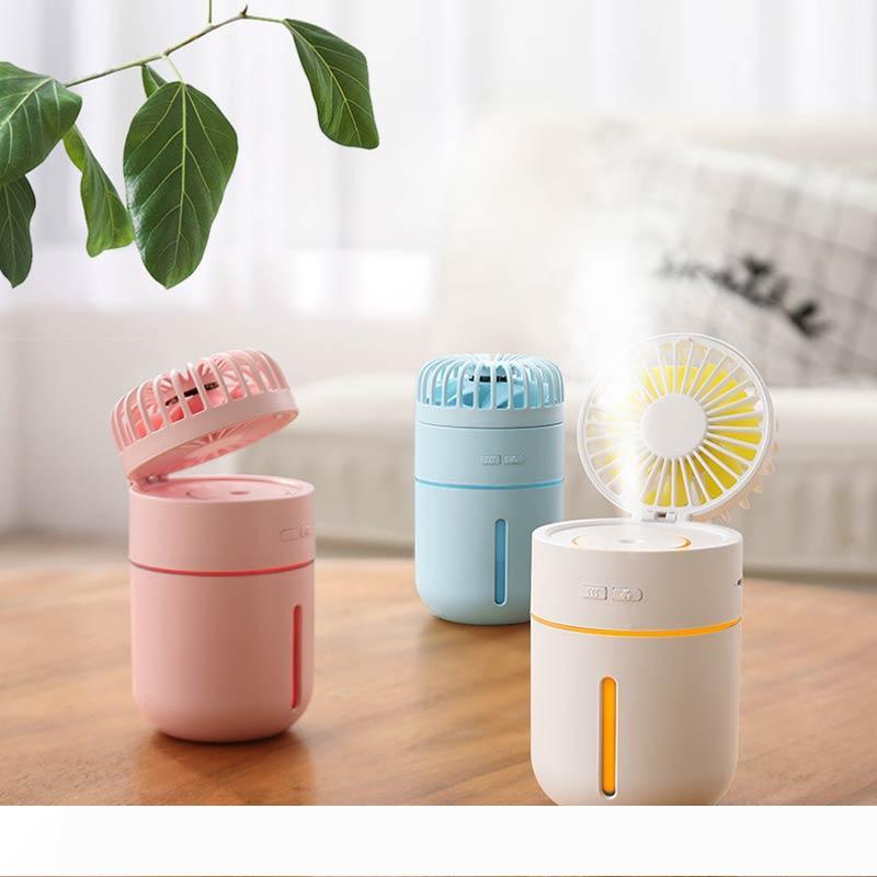 BRELONG LED colorful night light can humidify the fan, suitable for bedroom, office, study 1 pc