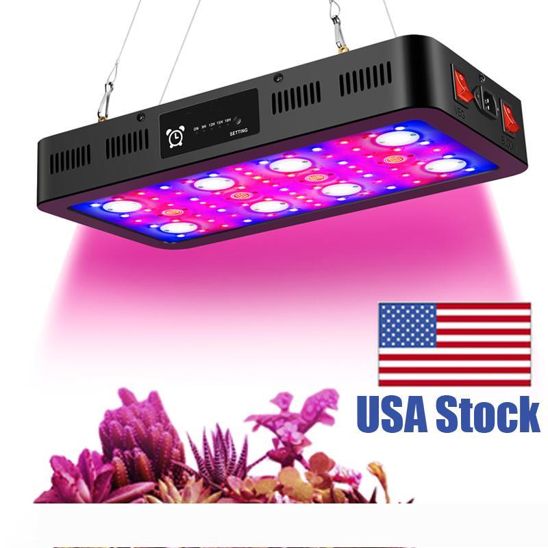 2400W Timer Control Led Grow Lights with VEG and BLOOM Switches , Full Spectrum with Thermometer Humidity Monitor and Daisy Chain
