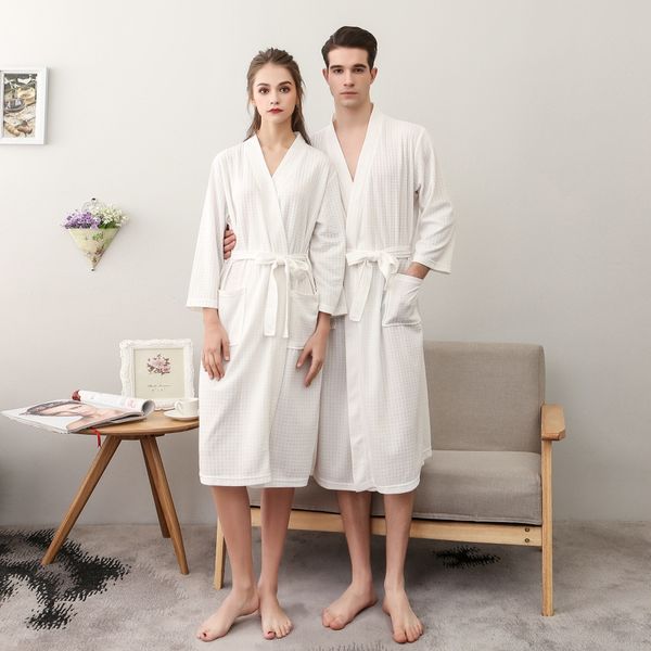 Long Plus Size Kimono Robe Bathrobes Men Women Sleepwear Lovers Nightgowns Homewear Pijama Long Sleeved Robe peignoir homme