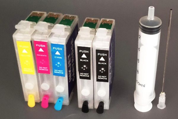 2sets-Lot 5Color-set T0691,T0691-T0694 Refill ink cartridge for Epson C120,Workforce 30|40|1100 printer with ARC chips