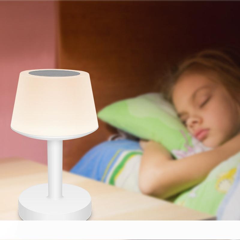 LED Music Table Lamp Bluetooth Speaker Press Sensitive Dimming Desk Lamp Speaker 7 Colorful Lights Adjustable Protable Suitable