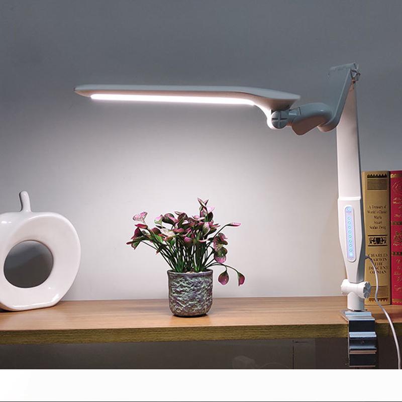 Eye protection Clip LED Desk Lamp office table lamp student reading lamps fashion lights Free rotation Angle Memory 12W Dimmable