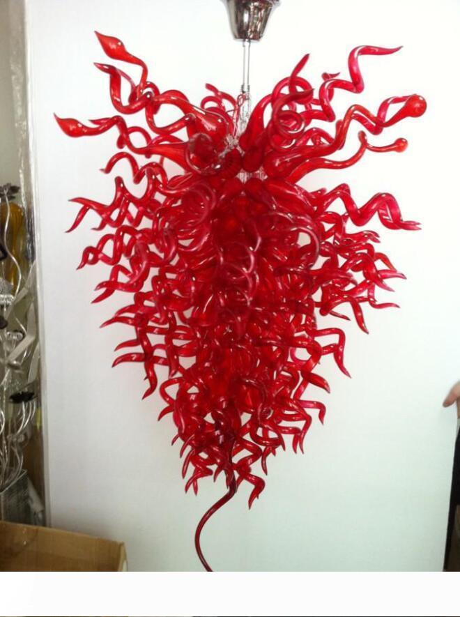 Free Shipping AC Led Bulbs 110v 240v Holiday Party Lighting Red Murano Modern Crystal Chandelier