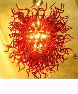 Free Shipping AC Led Bulbs 110v 240v Wedding Hotel Decoration Red Crystal Stained Glass Ceiling Light