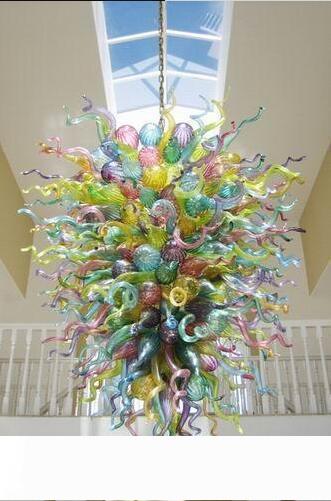 Free Shipping LED Bulbs Chinese Modern Art Ceiling Light Cheap Coffe Bar Deco High Quality Murano Glass Chandelier