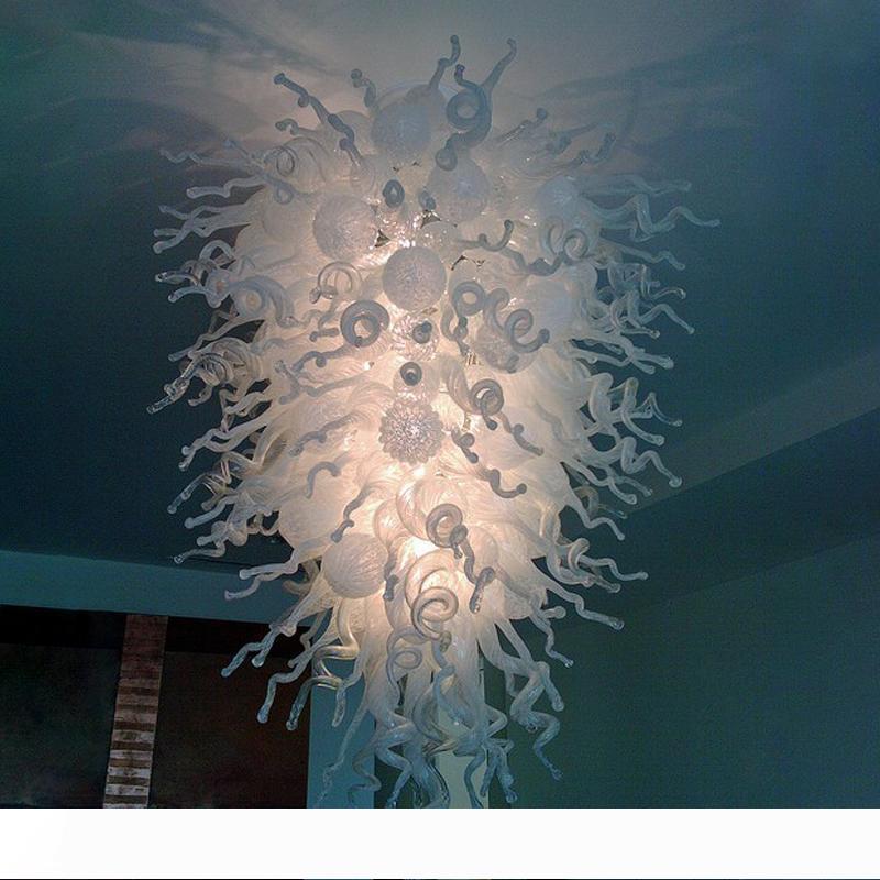 Modern Ceiling Chandelier LED Bulbs White Crystal Chandelier Hand Blown Glass Ceiling Lights for Home