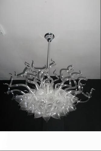 Free Shipping AC Led Bulbs 120v 240v Western Attractive Pure Clear Murano Glass Chandelier for Low Ceiling