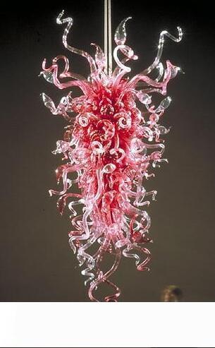 Free Shipping AC Led Bulbs 110v 240v High Ceiling Lamp Home Pink Modern Blown Glass Chandelier