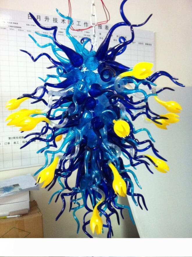 Free Shipping AC Led Bulbs 110v 240v Handicraft Home Lamp Blue Modern Foyer 220v Chandelier Crystals