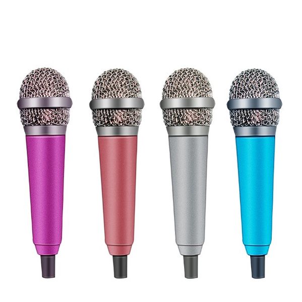 4Color Handheld Mic Portable Mini 3.5mm Stereo Studio Microphone For Laptop PC Desktop Mic KTV Karaoke 5.5cm*1.8cm