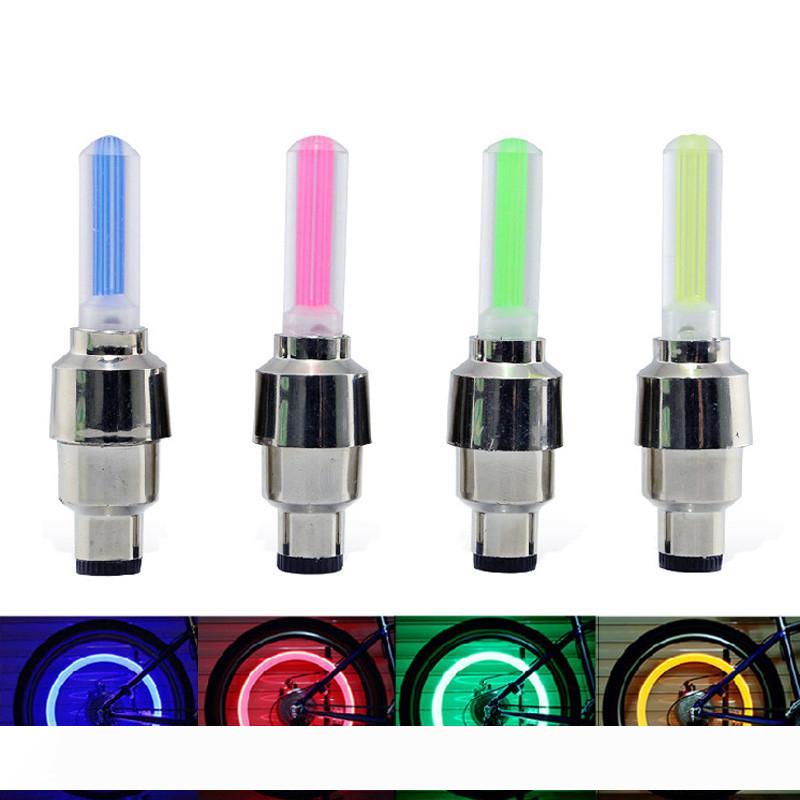 Led Flash Tyre Wheel Valve Cap Light For Car Bike Bicycle Motorbicycle Wheel Light Tire (Red Yellow Blue Green)