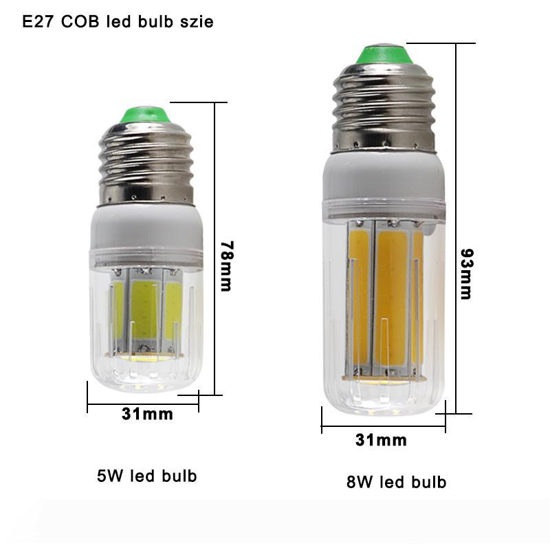 COB LED Corn Bulbs E27 E14 E12 B22 G9 GU10 led bulb 110V 220V 5W 8W Energy Saving Lamp for Indoor lighting