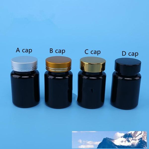 80ml white Black Plastic Empty Bottle Powder Pill Candy Bath Salt With Sealing Paste Empty Cosmetic Container F1666