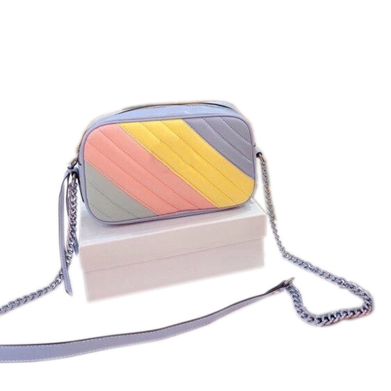 fashion women shoulder bags messenger gbag rainbow wallet handbag chain combination youth vitality with box 23146cm