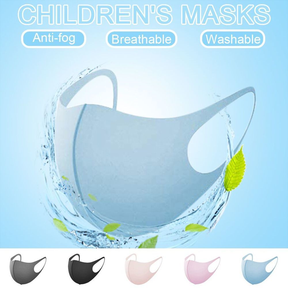 5PCS Cartoon Solid Color Kids Anti-pollution Cute Mouth Anti-dust Face Masks