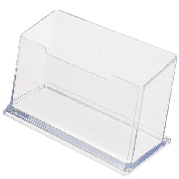 Clear Desktop Business Card Holder Desk Office Organizer Display Stand Acrylic Office Supplies Desk Accessories