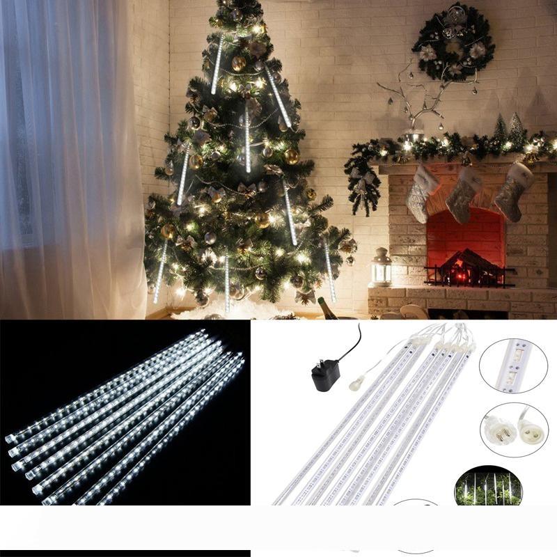 Edison2011 8pcs Set Snowfall Tube 20 30 50CM Meteor Rain Led Tube Light Waterproof LED Christmas Lights for Christmas Decoration Outdoor